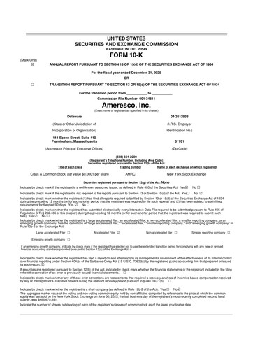 Thumbnail Ameresco
 10-K Annual Report 