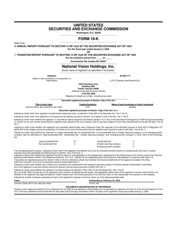 Thumbnail National Vision Holdings 10-K Annual Report 2025