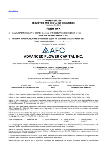 Thumbnail 	Advanced Flower Capital 10-K Annual Report 2025