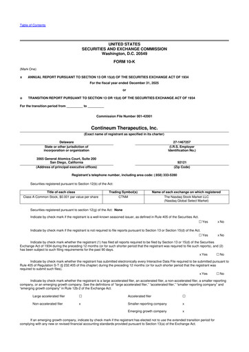 Thumbnail Contineum Therapeutics 10-K Annual Report 2025