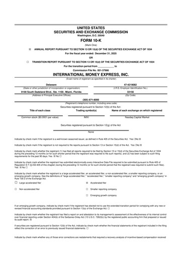 Thumbnail International Money Express 10-K Annual Report 2025