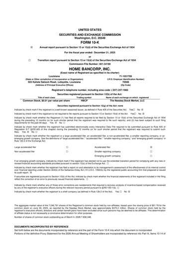 Thumbnail Home Bancorp
 10-K Annual Report 2025