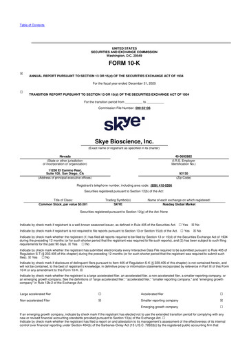 Thumbnail Skye Bioscience 10-K Annual Report 2025