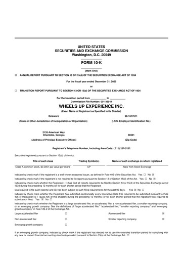 Thumbnail Wheels Up 10-K Annual Report 2025