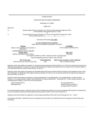Thumbnail Oil-Dri Corporation Of America
 10-Q Quarterly Report FY2026 