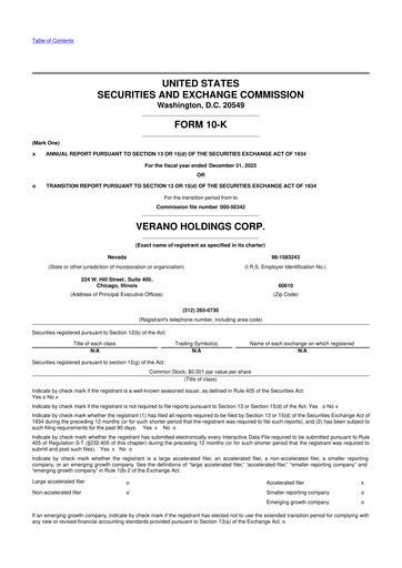 Vorschaubild Verano Holdings 10-K Jahresbericht 2025