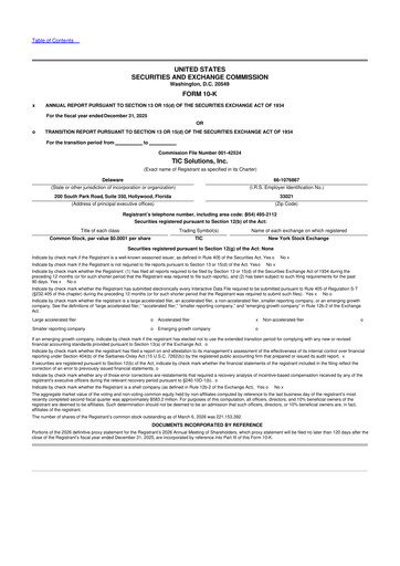 Thumbnail TIC Solutions 10-K Annual Report 2025