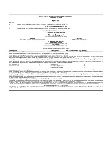 Thumbnail Kestrel Group 10-K Annual Report 2025