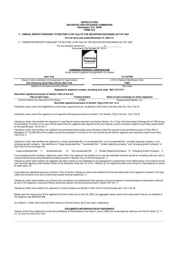 Thumbnail Chemung Financial Corporation 10-K Annual Report 2025