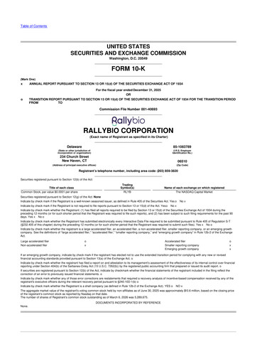 Thumbnail Rallybio 10-K Annual Report 
