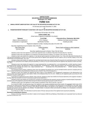 Thumbnail Harte Hanks 10-K Annual Report 2025