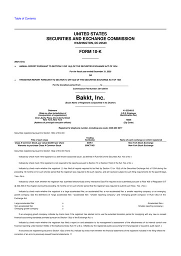 Miniature Bakkt Holdings 10-K Rapport annuel 