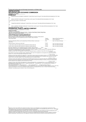 Miniature Prudential 20-F Rapport annuel 2025