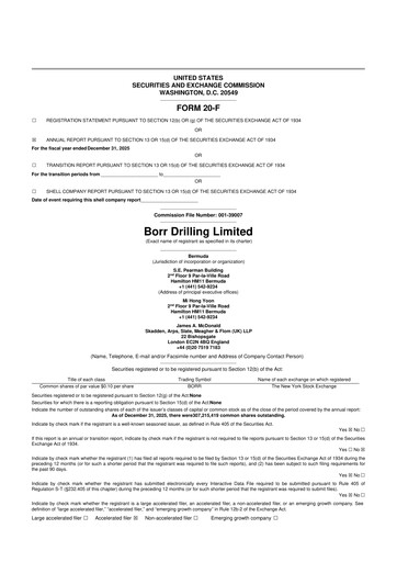 Thumbnail Borr Drilling
 20-F Annual Report 2025