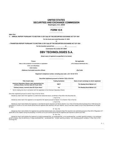 Thumbnail DBV Technologies 10-K Annual Report 2025