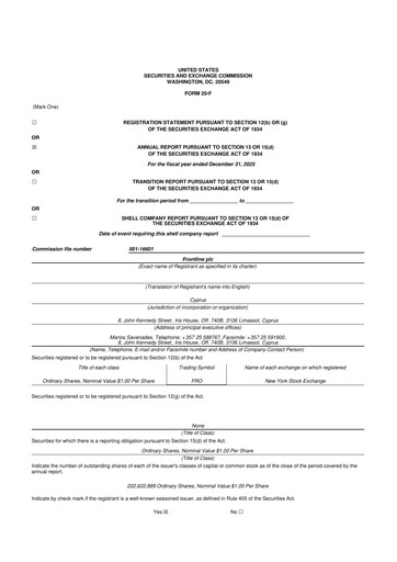 Thumbnail Frontline 20-F Annual Report 2025