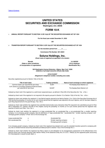 Thumbnail Soluna Holdings 10-K Annual Report 2025