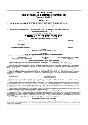 Thumbnail Sangamo Therapeutics
 10-K Annual Report 2025