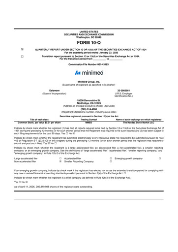 Thumbnail MiniMed Group 10-Q Quarterly Report FY2026 