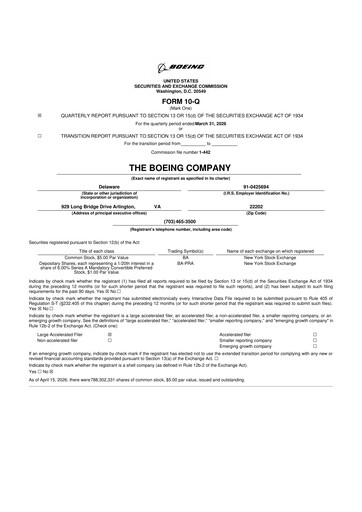 Thumbnail Boeing 10-Q Quarterly Report FY 