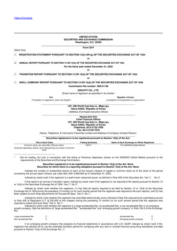 Thumbnail Gravity Co. 20-F Annual Report 