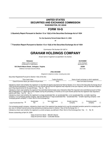Thumbnail Graham Holdings 10-Q Quarterly Report FY 