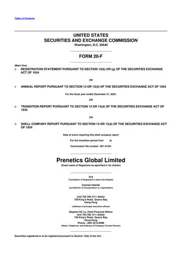 Thumbnail Prenetics 20-F Annual Report 