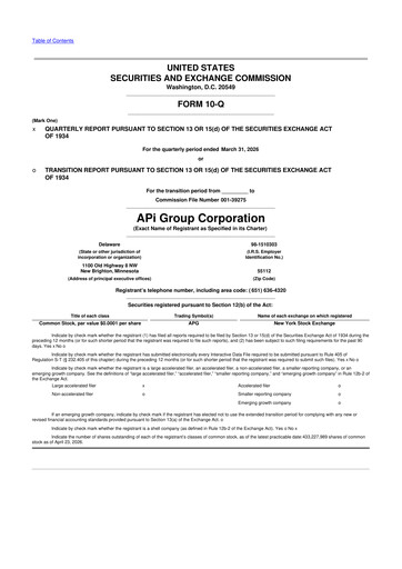 Thumbnail APi Group 10-Q Quarterly Report FY 