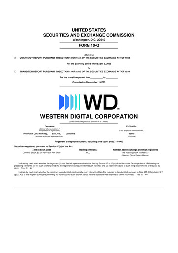 Thumbnail Western Digital 10-Q Quarterly Report FY 