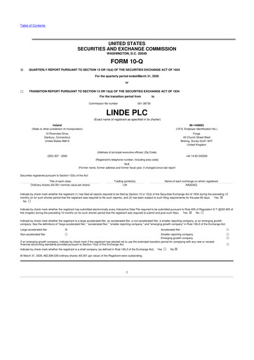 Thumbnail Linde 10-Q Quarterly Report FY 