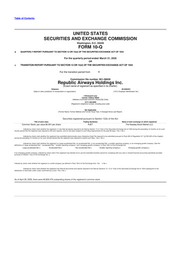 Thumbnail Republic Airways 10-Q Quarterly Report FY2026 