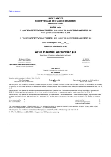 Miniature Gates Industrial Corp 10-Q Rapport trimestriel  