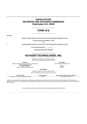 Vorschaubild Voyager Technologies 10-Q Quartalsbericht  