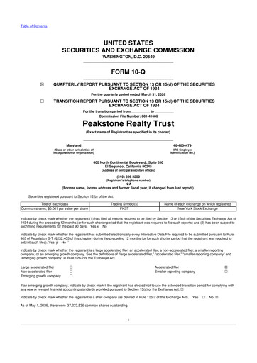 Thumbnail Peakstone Realty Trust 10-Q Quarterly Report FY 