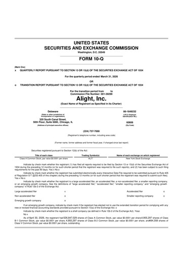 Thumbnail Alight 10-Q Quarterly Report FY 