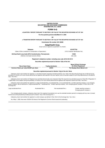 Vorschaubild AdaptHealth 10-Q Quartalsbericht  