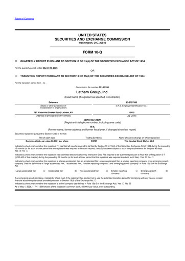 Thumbnail Latham Group 10-Q Quarterly Report FY 