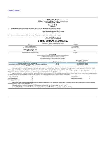 Thumbnail Strata Critical Medical 10-Q Quarterly Report FY 