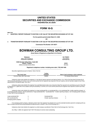 Thumbnail Bowman Consulting Group 10-Q Quarterly Report FY2026 
