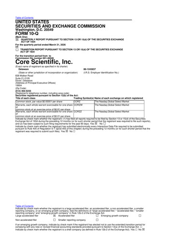 Thumbnail Core Scientific 10-Q Quarterly Report FY 