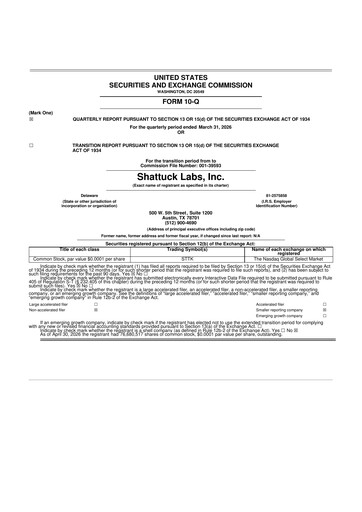 Thumbnail Shattuck Labs 10-Q Quarterly Report FY 