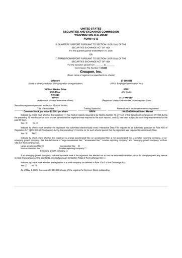 Thumbnail Groupon 10-Q Quarterly Report FY 