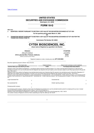 Vorschaubild Cytek Biosciences 10-Q Quartalsbericht  