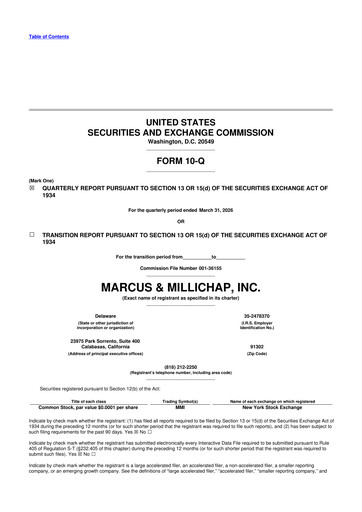 Thumbnail Marcus & Millichap 10-Q Quarterly Report FY 
