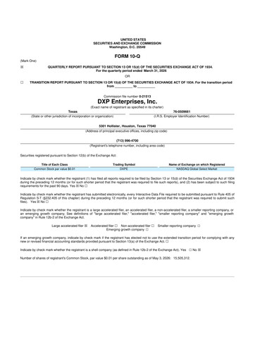 Thumbnail DXP Enterprises 10-Q Quarterly Report FY 