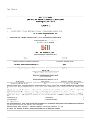 Thumbnail Bill.com 10-Q Quarterly Report FY 
