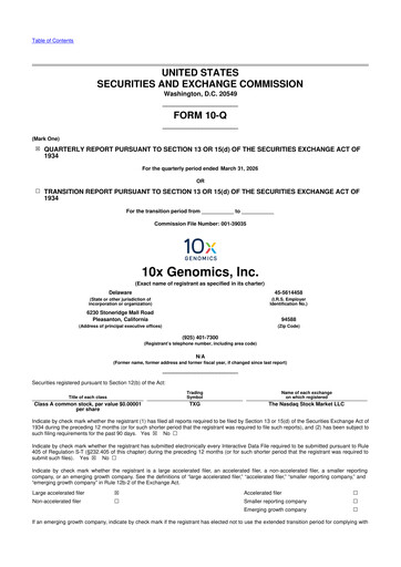 Thumbnail 10x Genomics
 10-Q Quarterly Report FY 