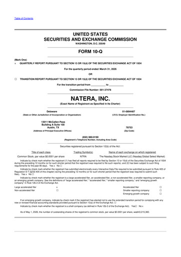 Thumbnail Natera 10-Q Quarterly Report FY 
