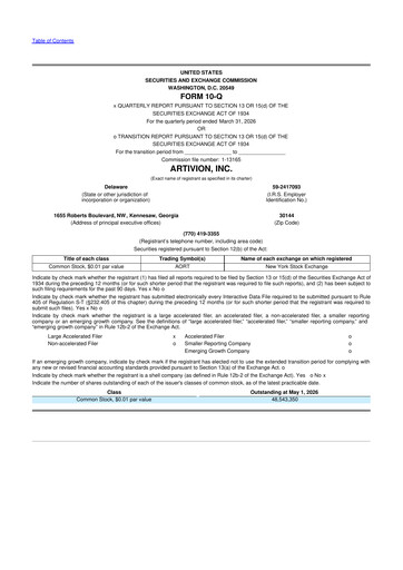 Miniature Artivion 10-Q Rapport trimestriel  