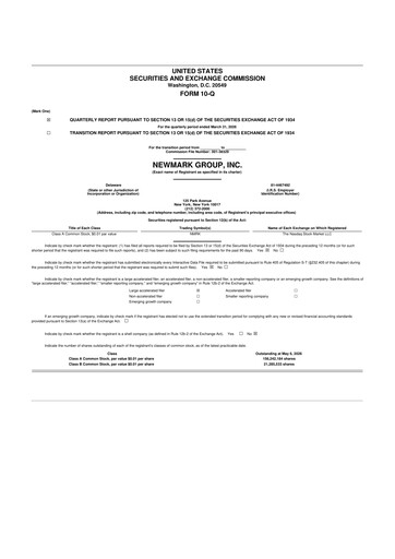 Thumbnail Newmark 10-Q Quarterly Report FY 